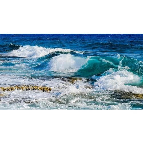 Toile paysage marin de 80x160 cm | Grand tableau d'art moderne de salon