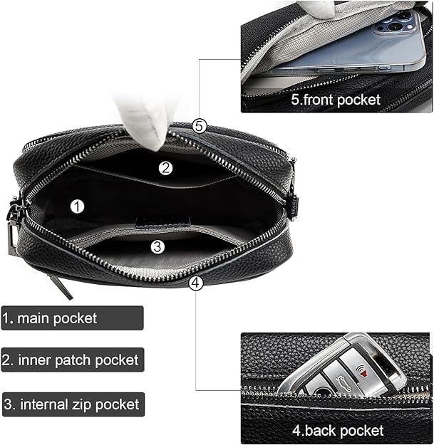 Lushandy Genuine Leather Crossbody Bags for Women Trendy Crossbody Camera Purse Small Shoulder Bag with Guitar Strap4