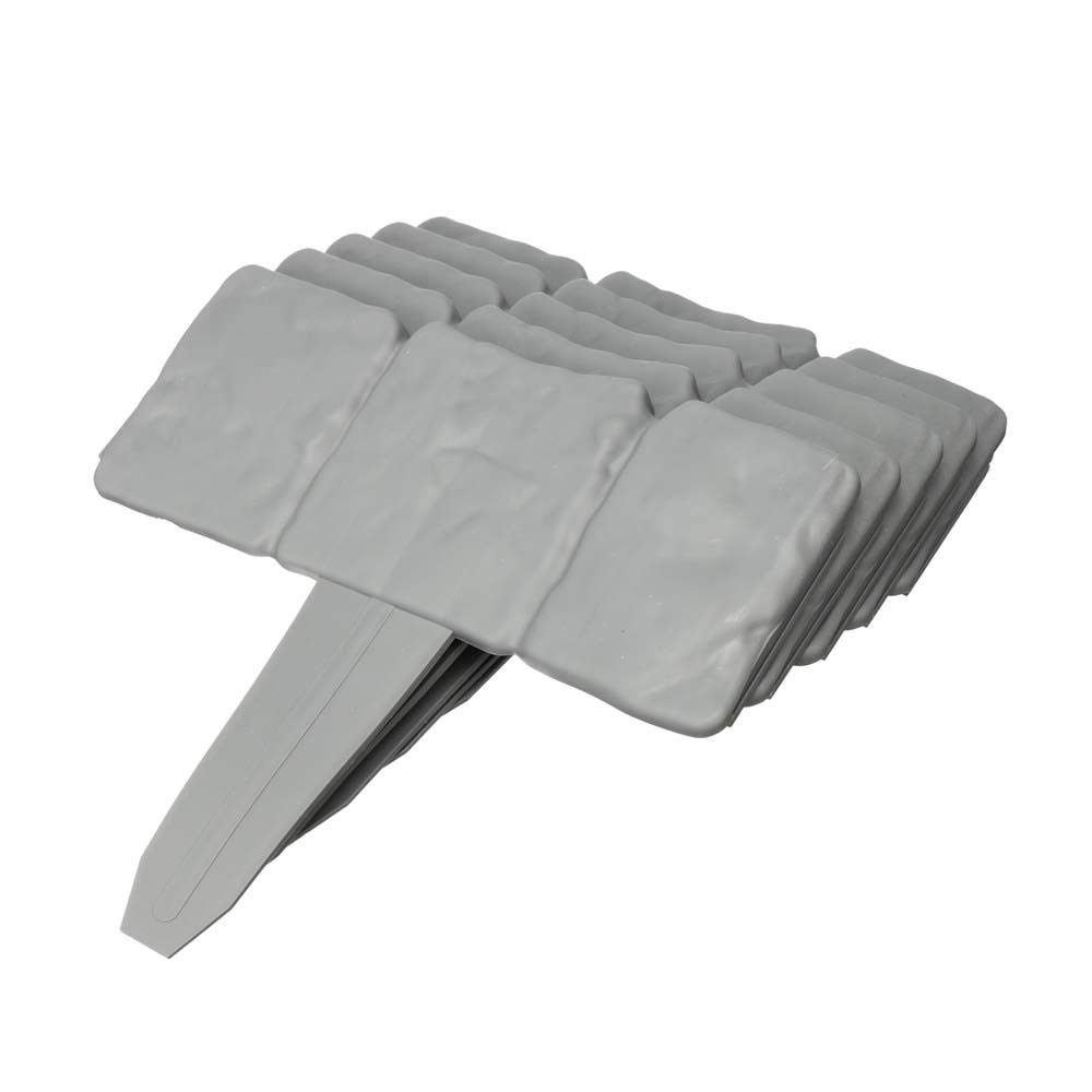 XIAOSI Yard Gray Orange Grounding Easy Installation Edging Landscape Imitation Stone Path Outdoor Hedge Garden Plant Fence Garden Fence Border(10PCS,Grey)