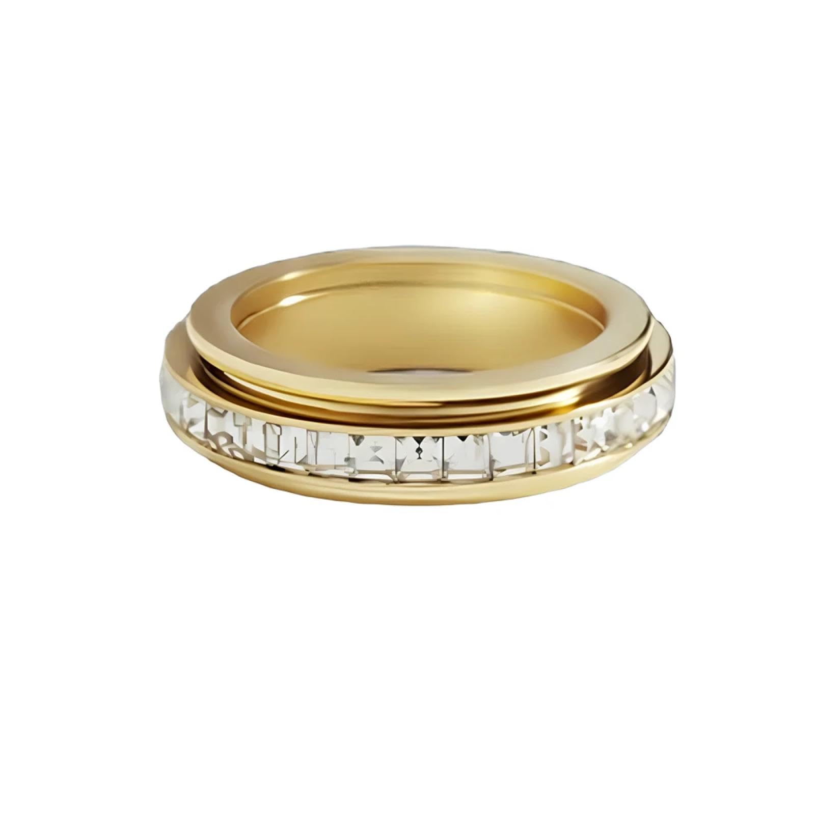 Ring Ringe Damen Bijouterie Herren Top Qualität Drehen Spinner Ringe Mit Zirkonia Einzigartige Gold Farbe Herren Schmuck Besten Freund