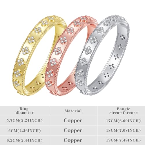 AIMADE 18k Gold Plated Lucky Clover Bracelet Bangle for Women Simple Cute Trendy Bracelet Jewelry Gifts2