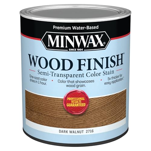 Minwax® Wood Finish® Water-Based Semi-Transparent Color Stain, Dark Walnut, 1 Quart