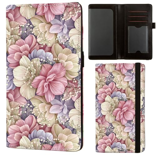 Image of checkbook cover,Checkbook Cover for Duplicate Checks,RFID Checkbook Register Cute Wallet women Men Credit Card Holder (Pink Flower)