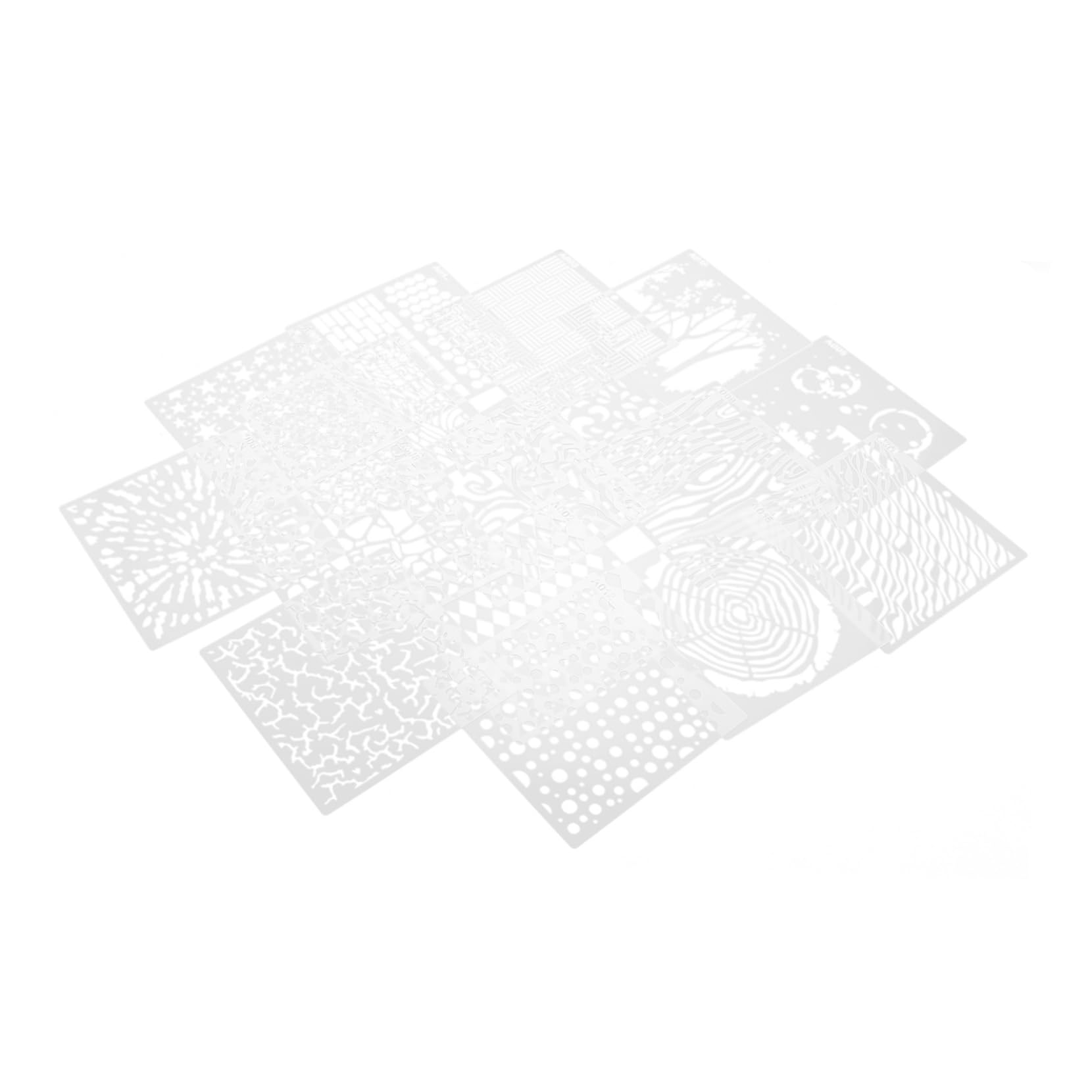 ARTIBETTER 3 Ensembles Pochoirs De Peinture Plastique De Modèles Décoratifs Réutilisables Pour Bricolage Artistique Pour Peinture Murale Décoration Intérieure 16 Feuilles*3