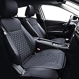 Elantrip 2PCs Front Car Seat Covers Leather Car Seat Protector Waterproof Anti-Slip Padded Seat Prot