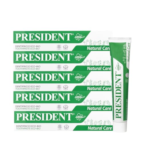 President KIT 5 DENTIFRICIO ECO-BIO. Senza Mentolo e senza Fluoro. Protezione totale naturale di denti e gengive. Azione antibatterica lenitiva naturale. 5x75ml