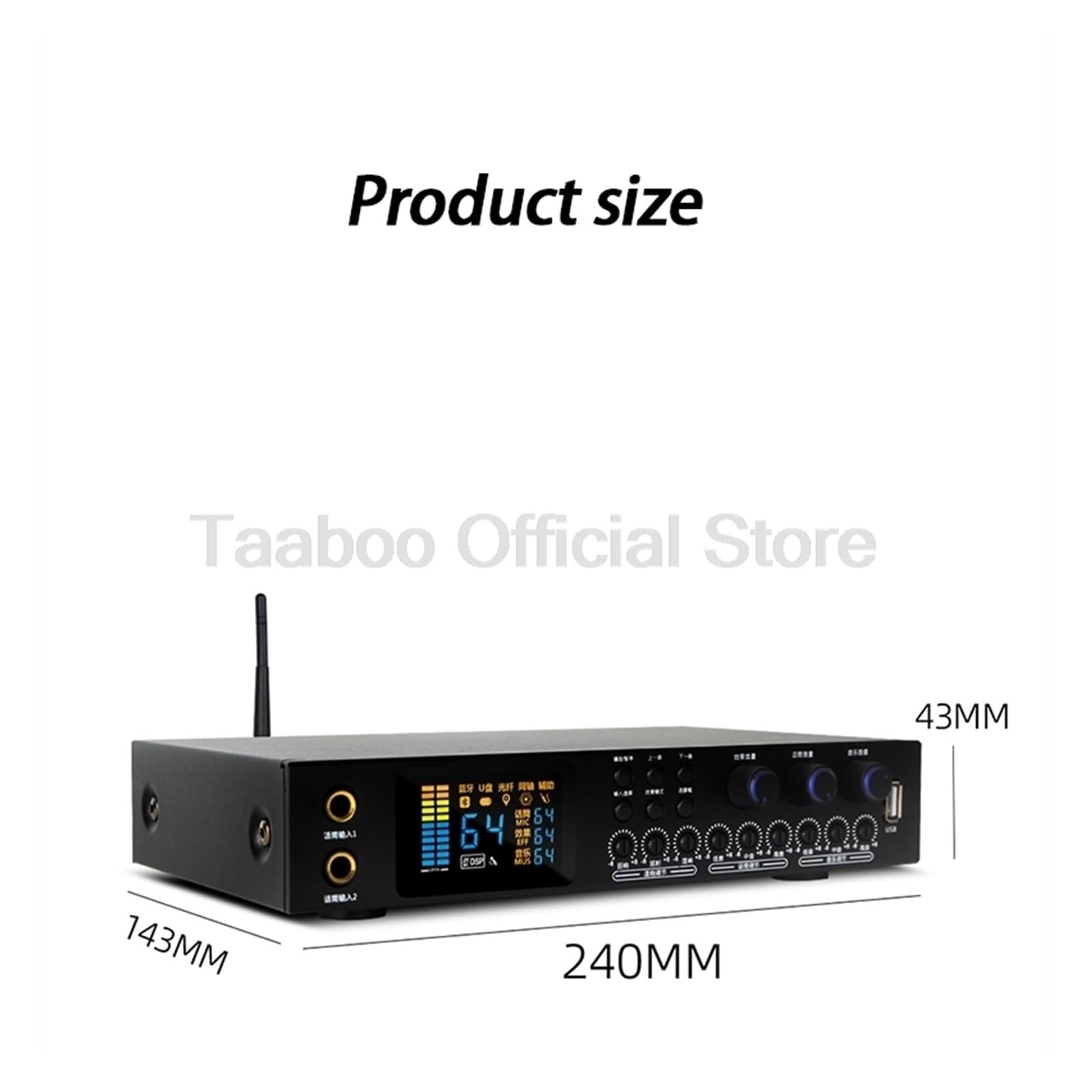 DJ-Mixer, 24W 16 Effekte Digital Pre-Effektor Bluetooth Sound Box DJ Mixer Konsole Verstärker Lautsprecher Drahtlose Überwachung System(K160 With RCA)