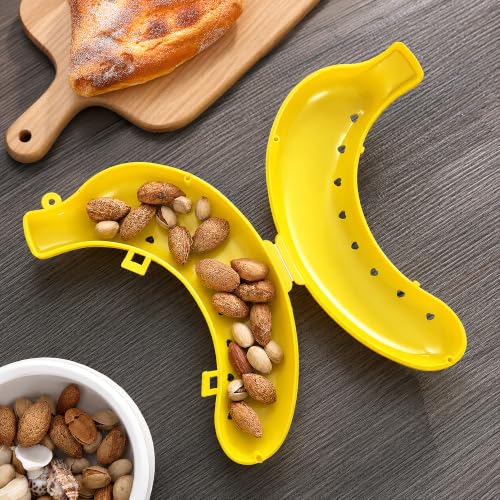 Image of VGRASSP Pack of 4 Banana Storage Case For Kids - Banana Box For School And Outdoor - Color As Per Stock