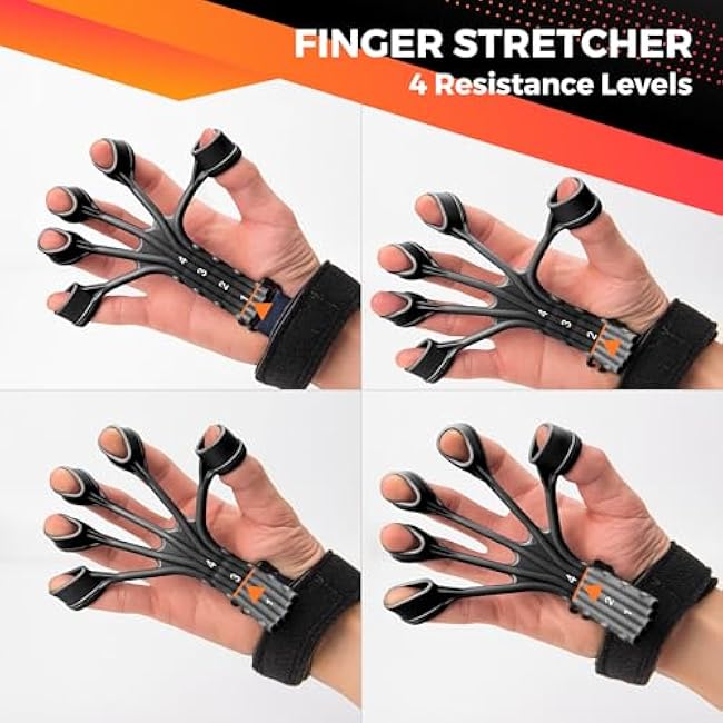Grip Strength Trainer Kit (5 Pack) with Hand Grip Strengthener Electronic Counting, Forearm Strengthener, Finger Exerciser, Stress Relief Ball, and Forearm Workout Ring for Hand Therapy Forearm Strength Training