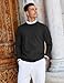 COOFANDY Mens Crew Neck Sweaters Long Sleeve Lightweight Knit Dress Pullover Sweaters Black