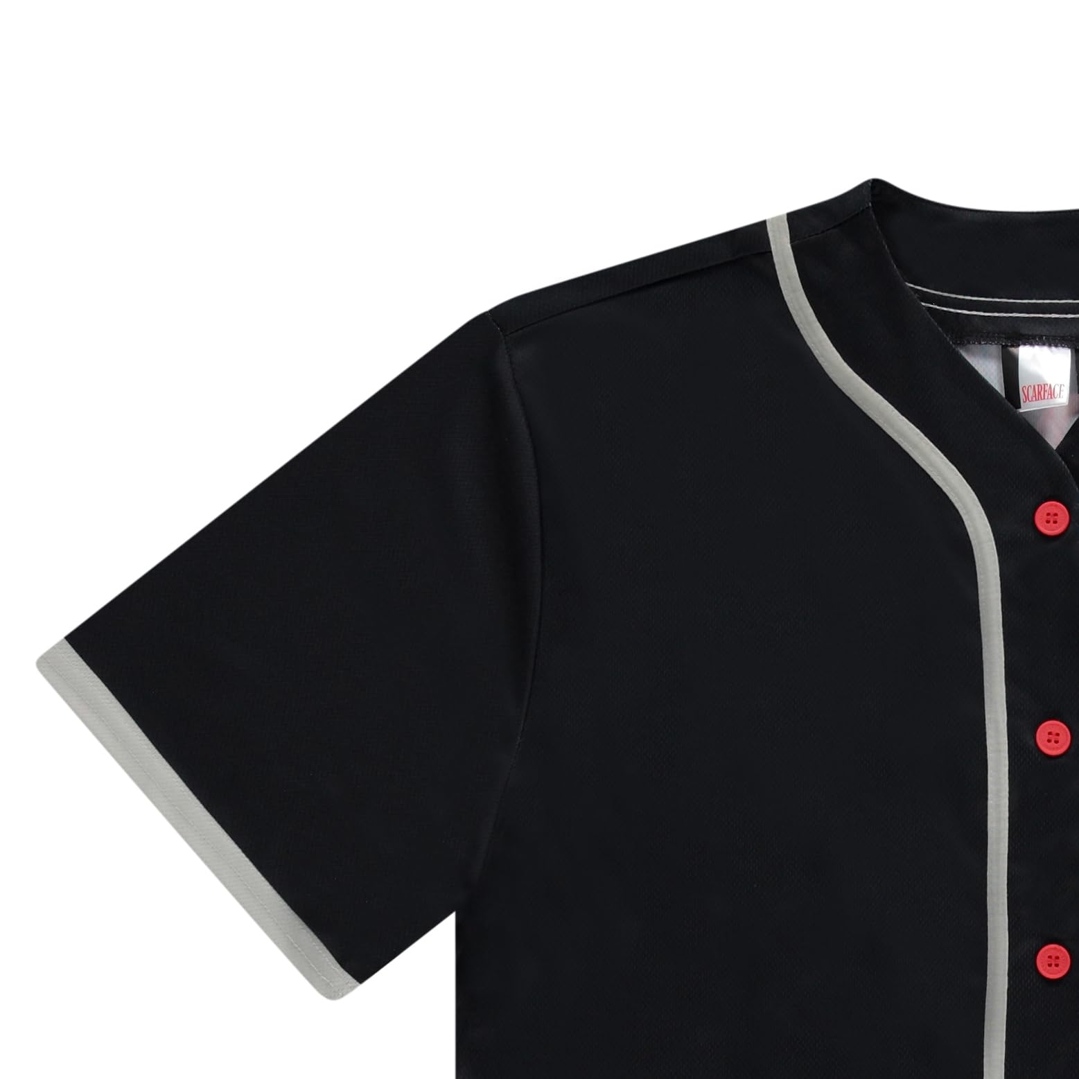 Scarface Tony Montana Herren-Trikot, Netzstoff, Button-Down-Baseballtrikot, Retro-Stil, modisches Oberteil