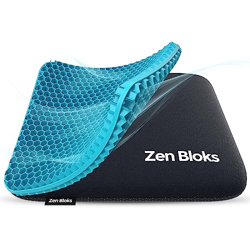 Zen Bloks XL Extra Thick Gel Seat Cushion for Extended Sitting, Office, Back, Tailbone, Sciatica, Coccyx, and Hip Pain Relief - Non-Slip for Wheelchairs, Car Seat for Driving (19.5"x19.5"x1.95") Zen Bloks XL Extra Thick Gel Seat Cushion for Extended Sitting, Office, Back, Tailbone, Sciatica, Coccyx, and Hip Pain Relief - Non-Slip for Wheelchairs, Car Seat for Driving (19.5"x19.5"x1.95")