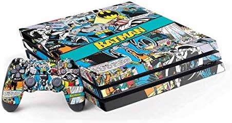 Skinit Decal Gaming Skin Compatible with PS4 Pro Console and Controller Bundle - Officially Licensed Warner Bros Batman Comic Book Design