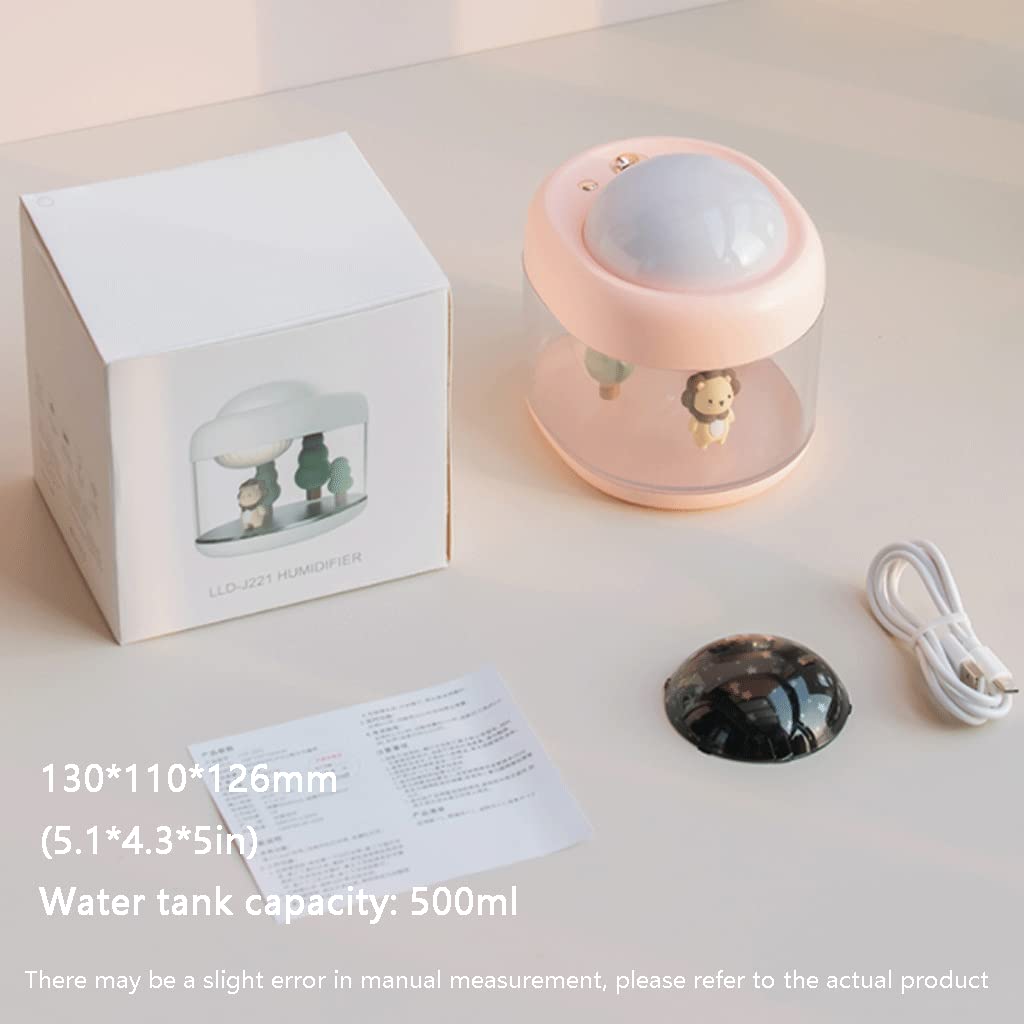 Ulepszony Diffuser voor etherische olie aan het bed, slaaphulpmiddel in de slaapkamer Luchtbevochtiger, 500 ml, 3-kleuren projectie-nachtlampje, bureaubladdecoratie Zrelaksować się
