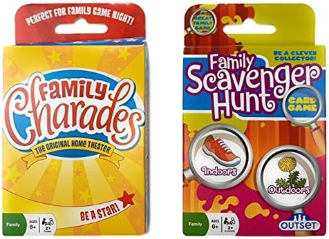 Outset Media Family Scavenger Hunt and Family Charades Card Game