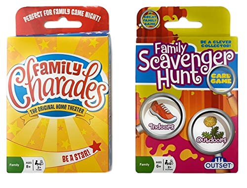 Outset Media Family Scavenger Hunt and Family Charades Card Game