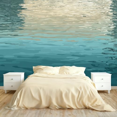 Papier peint lac abstrait et décoration murale grand format vert 280 x 200 cm - 4