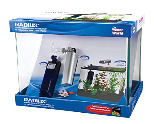 Penn-Plax Water-World Radius Desktop Nano Aquarium Kit – Includes Led Light, Internal Filter, And Mat – Perfect For Shrimp And Small Fish – 7.5 Gallon Tank #TOP1