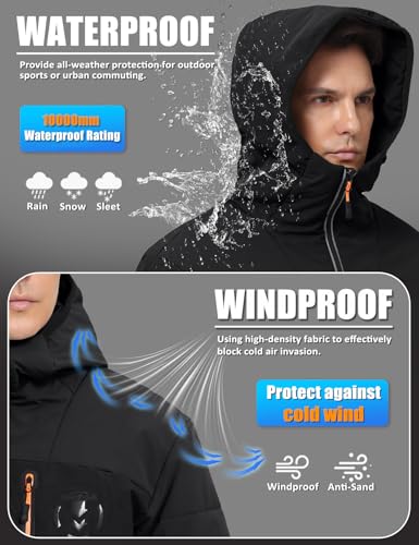 Men's Puffer Jacket Hooded Down Coat Water-Resistant Warm Winter Coats Insulated Windproof Outerwear2
