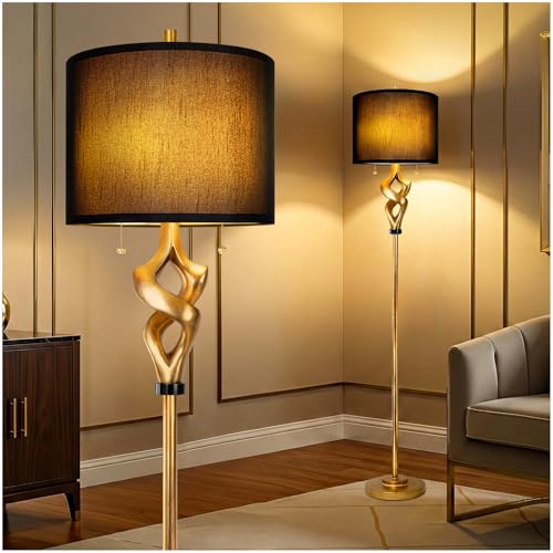 Scenekoy Sculptural 65.5&rdquo; Floor Lamp for Living Room Bedroom, Antique Gold Leaf...