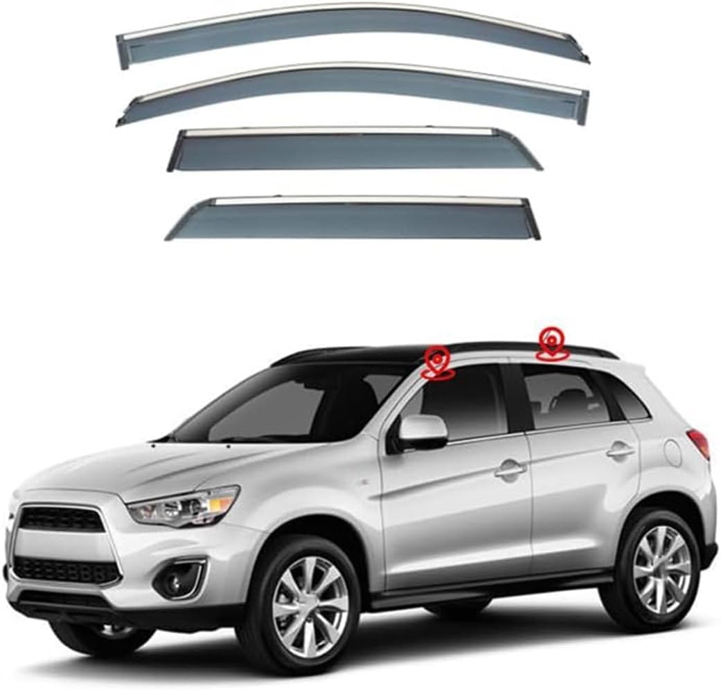 Fengxh Normal 4Pcs Smoke Tint Car Window Deflectors For Mitsubishi Outlander Sport 12-17