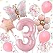 3 Jahre Schmetterling Geburtstag Deko 12 Stück, mit Luftballon Blume, Schmetterling Folienballon 3 Jahre, SchmetterLing Luftballon 3, Bunt SchmetterlInge Geburtstagsdeko, Mädchen 3 JahRe