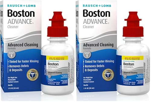 Boston Advance Contact Lens Solution, Advanced Cleaning Formula for Rigid Gas Permeable (RGP) Lens, Removes Debris & Deposits, 1 Fl Oz (Pack of 2)