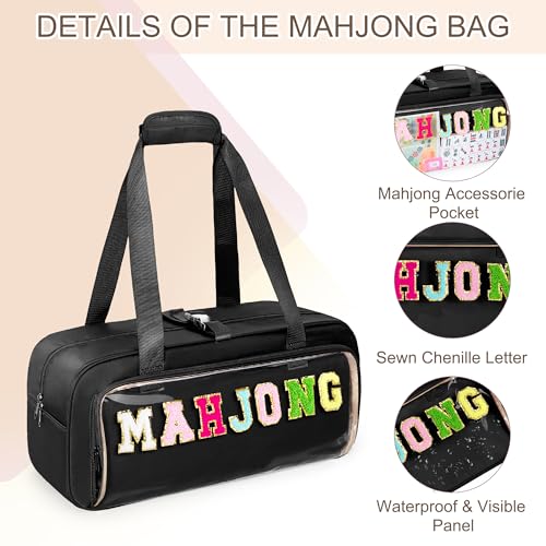 Yarwo 3 PCS Bolsa Mahjong Transparente Juego Americano miniatura 4