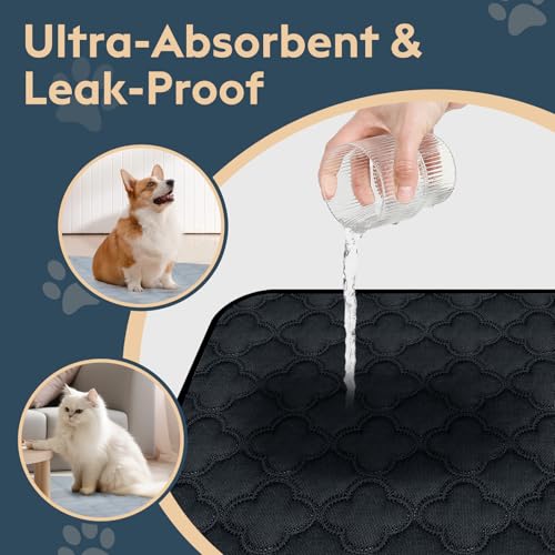 FunFurry Washable Guinea Pig Cage Liner - 4 Pack Reusable Washable Pee Pads,Waterproof Guinea Pig Bedding for Small Animal - Rabbit Bunny Hamster Puppy (Dark Grey, 12" X 12" - 4 Pack) - Image 3