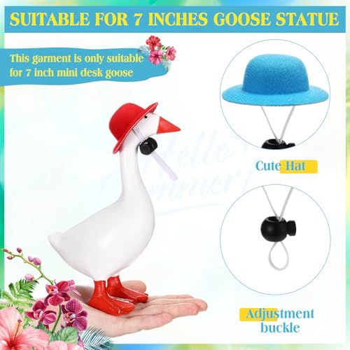 Geelin 6 Pcs Mini Desk Goose Outfits 7 Inches Cute Magnetic Goose Key Holder for Home Office Magnetic Geese Table Decor Gift(Bowler Hat) - image 3