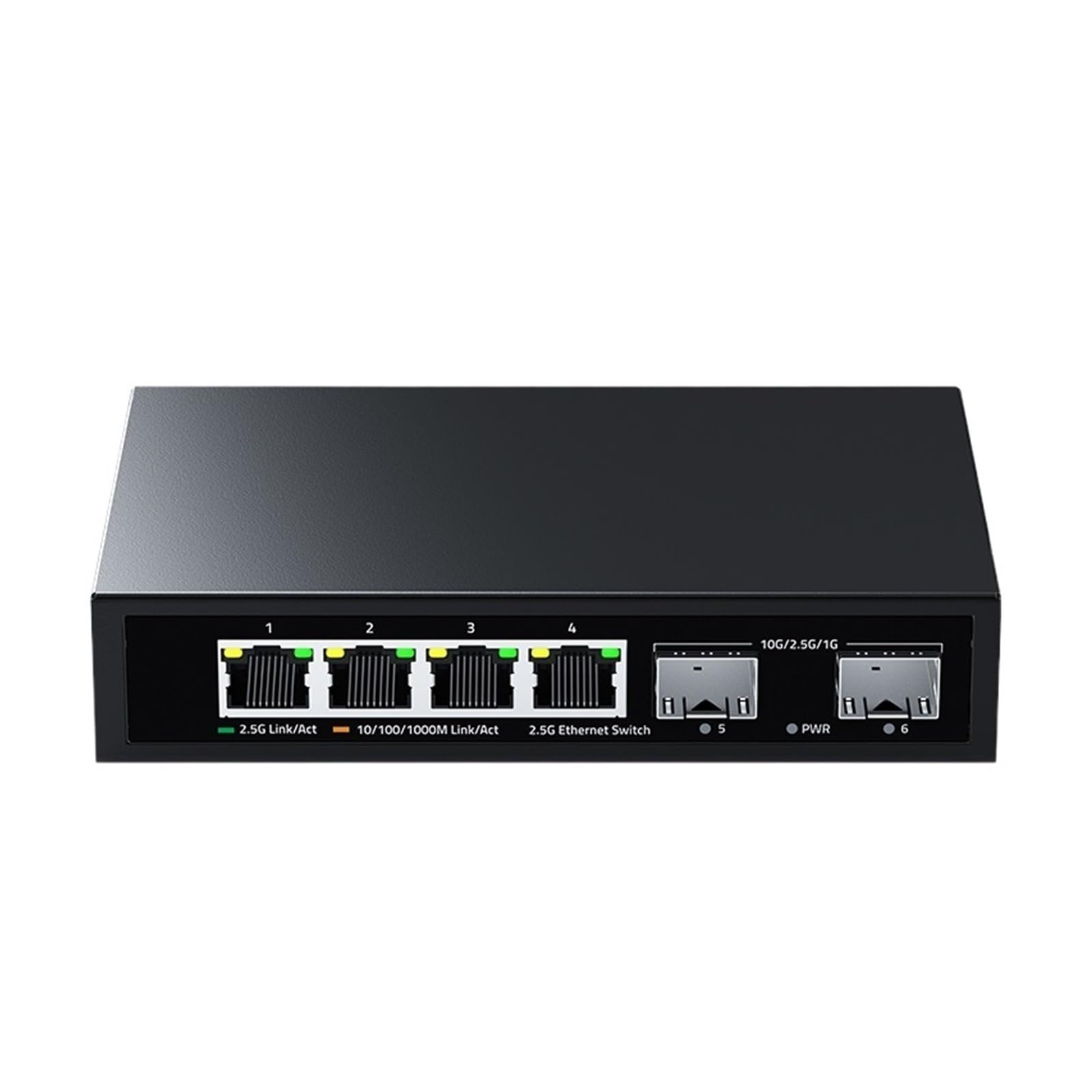 OSHZIKJII 2.5Gb Switch 4 Port 2.5G RJ45 with 2 Port 10G S/F-P+ Fanless Unmanaged Wall Mounted Network Switch