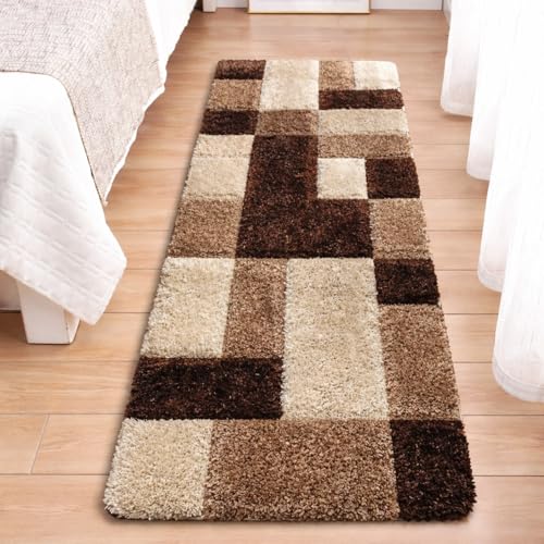 Image of 2x4 feet Soft Runner Rug for Living Room and Bedroom, Modern Indoor Floor Carpet with Non-Slip Backing, Comfortable Decorative Home Decor Rug, Easy Clean & Durable- (3D Coffee B, Rectangular)
