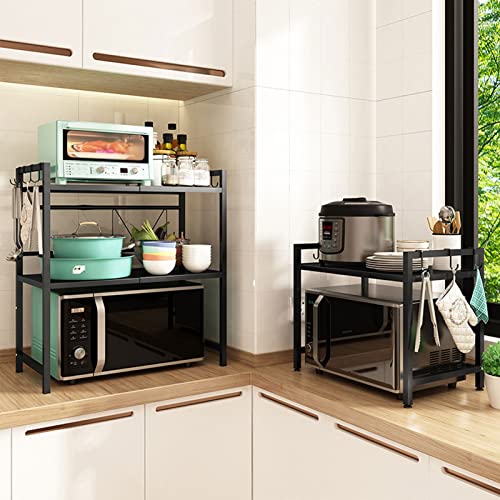 Support pour four à micro-ondes extensible et réglable en hauteur acier - 5