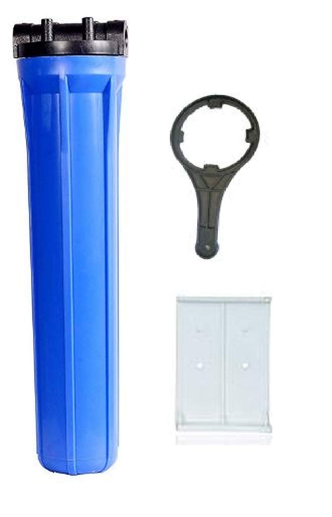 IONIX 20 Inch slim housing,Pre filter 20 inches forr Commercial and Domestic Water Purifier, For usage upto 300 liters per day (0.5 Inch Inlet Outlet, Only Housing,spanner and plate)