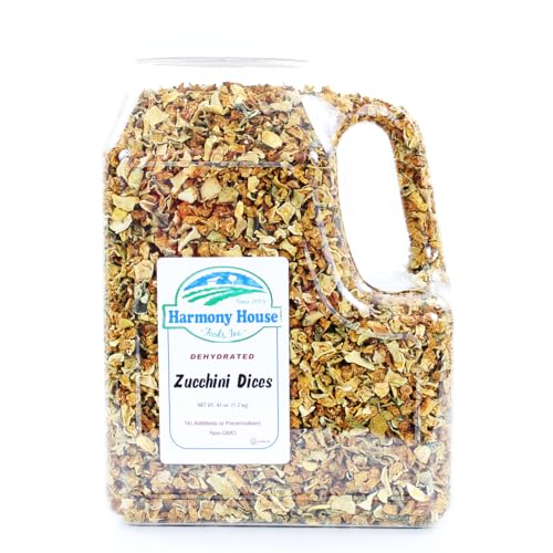 Harmony House Foods, Dried Zucchini, Diced, 43 Ounce Gallon Size Jug