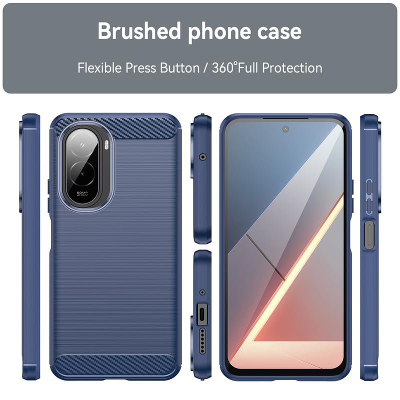 Image of Basic Case for Poco M7 Plus 5G (Carbon Fibre Blue)