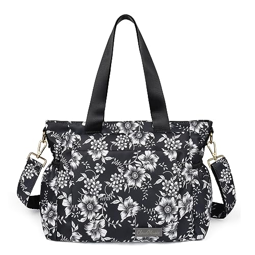 CLOUDMUSIC Crossbody Bags Shoulder Tote Handbag Nylon With Straps Waterproof Multi Bottle Pockets For Women Trendy