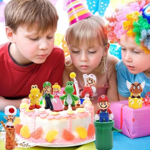 Image of Blue Aura Action Figure Set of 12 Height-6.5cm to 8cm for Kids Adults PVC Multicolour | M-Rio Set
