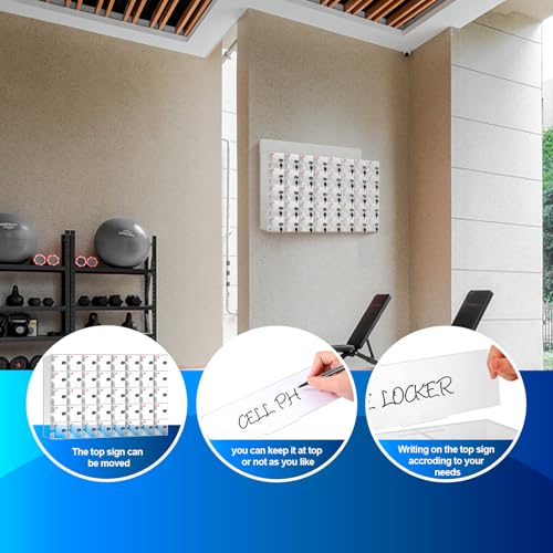 Caja de acrílico para teléfono de 40 compartimentos con llaves para pared 6