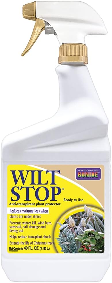 Bonide Wilt Stop, 40 oz Ready-to-Use Spray Anti-Transpirant Plant Protector, Long Lasting Effects, Extend the Life of Plants