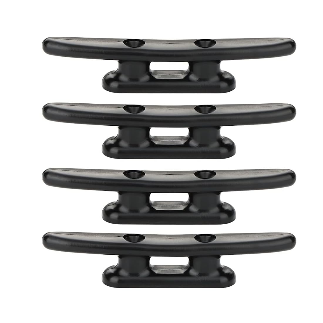 4 pezzi, realizzato in nylon di alta qualità, compensato per molo ormeggio, bitta per barche, morsetto per ormeggio barca, bitta per pontile, accessori per base ponte yacht (100 mm) (Nero)