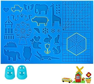 3D Pen Mat, Large Double-Sided Design 3D Printing Mat with 2 Finger Protectors, Great 3D Pen Accessories for 3D Pen, 3D Pen Drawing Tools for Kids, Adults