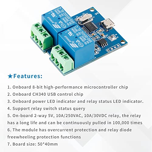 Módulo de relé USB LCUS-2 de dos canales para interruptor de control inteligente 2