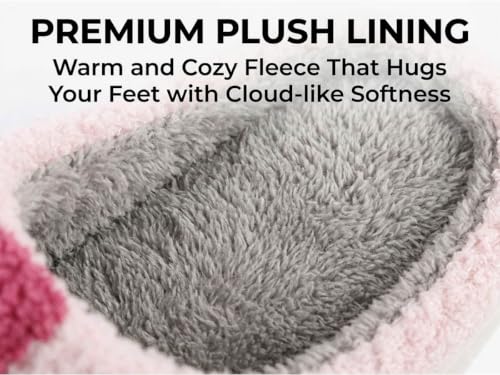 Image of Checkered Slippers for Women and Men - Fuzzy House Slippers with Memory Foam, Comfy Plush Fluffy Indoor House Shoes, Cozy Warm Slip on Bedroom Slippers with Non-Slip Sole
