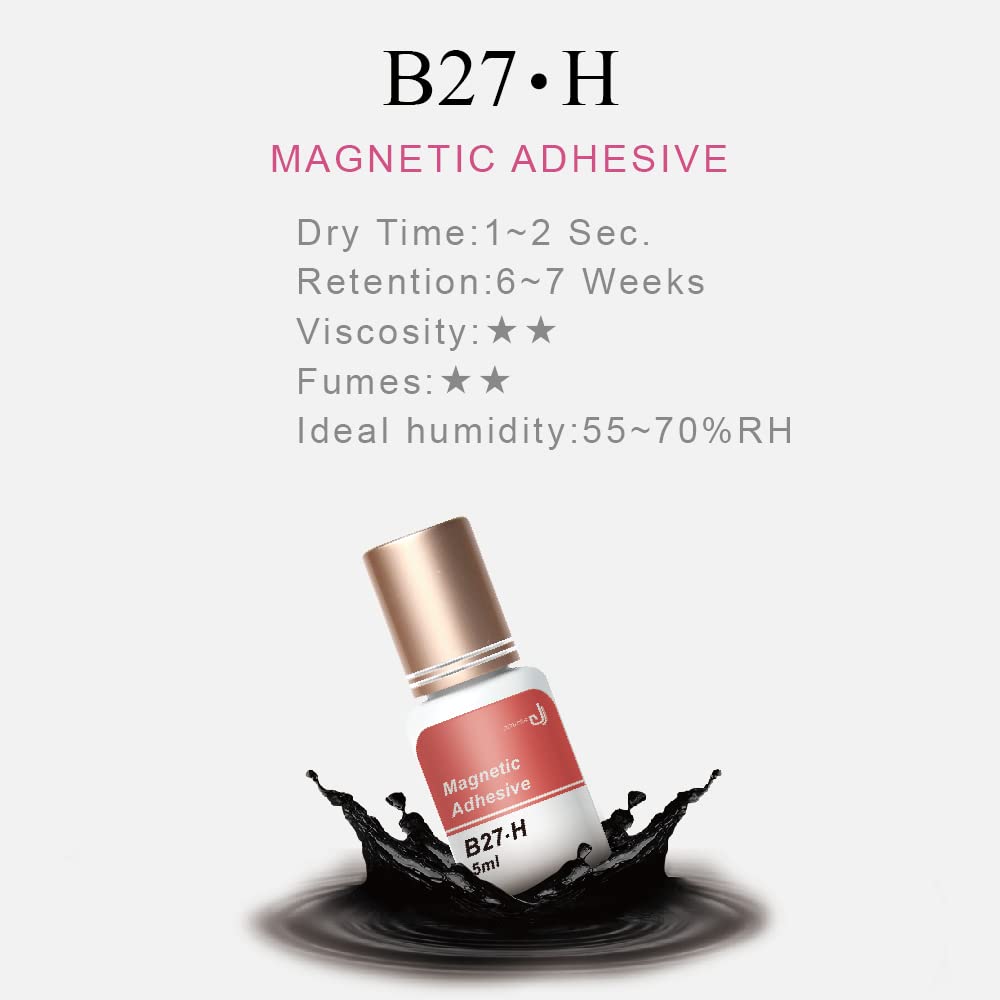 JOVISA B27-H Banana Fragrance Eyelash Extension Glue 1-2 Seconds Drying Time 6-7 Weeks Long Retention 55-70% RH Ideal Humidity Professional Use Only 5ml