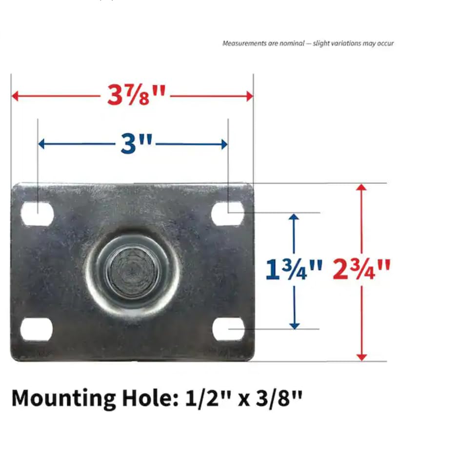Monteringspladens dimensioner