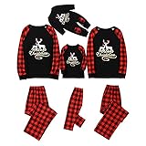 Fossen MuRope Pijamas Navideños Familiars a Juego de Rayas Negras y Verdes,...