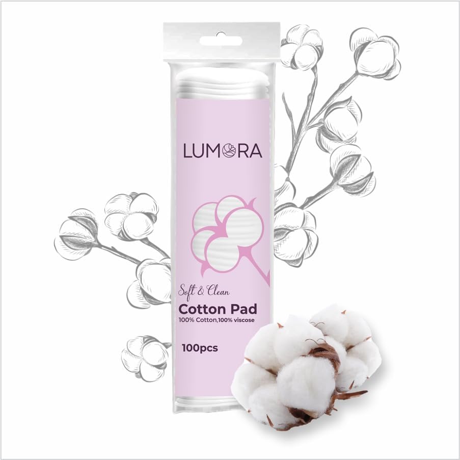 LUMORA Cotton Pads, 5.8 cm Round, 100% Natural Cotton, 100 Pcs Pack, Ultra-Soft, Lint-Free-image-23