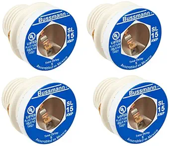 Bussmann SL-15 15 Amp Time Delay Loaded Link Rejection Base Plug Fuse 125V UL Listed