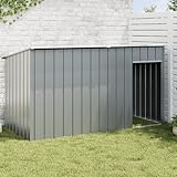 BARULUOAKLIFE Anthracite Galvanized Steel Dog House 77.2 x 35.8 x 43.3 in, Durable Weatherproof Outdoor Shelter with Spacious Interior for Medium Large Breed Pets, Easy Assembly Kennel